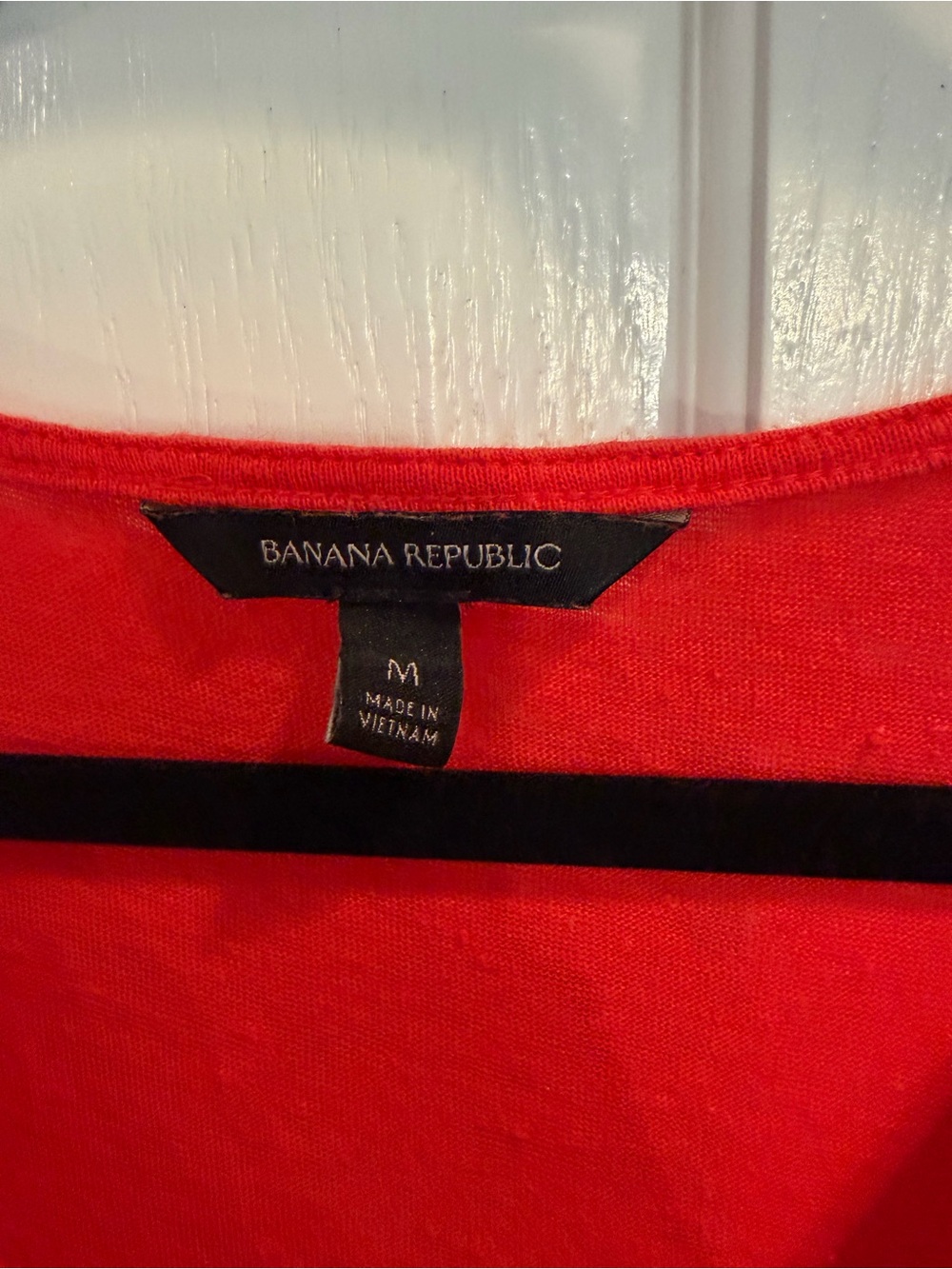 Banana Republic Fire Red / Orange V-Neck Sleeveless Tank Cotton Knit - Picture 3 of 11